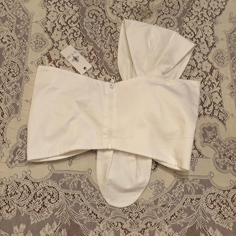 NWT just bee queen white strapless top size large - Picture 5 of 5
